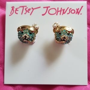 Betsey Johnson blue bear earrings stud mermaid betsey  earrings